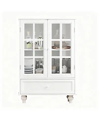Yigii 36" Kitchen Sideboard Cabinet with Glass Doors and Drawer