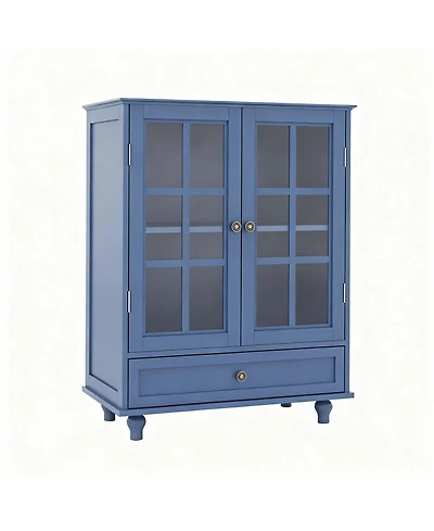 Yigii 36" Kitchen Sideboard Cabinet with Glass Doors and Drawer