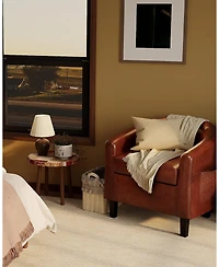 gaomon Accent Barrel Chairs, Faux Leather Club Armchairs with Soft Seat for Living Room, Bedroom, Reading, Waiting Room