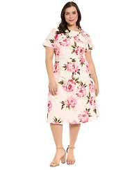 London Times Plus Floral Printed Midi Dress