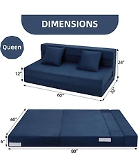 Gaomon Folding Sofa Bed, Foldable Couch Bed with Pillow, Convertible Sleeper Chair Folding Sofa Mattress