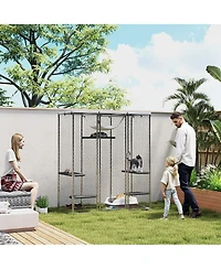 PawHut Large Catio Outdoor Cat Enclosure with Waterproof Cover