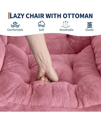 gaomon Lazy Chair with Ottoman, Modern Lounge Accent Chair,Leisure Sofa Armchair with Footrest,Reading Armchair with Side Pocket for Living Room