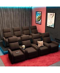 gaomon linen fabric manual recliner chair with side pocket, high backrest