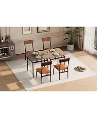 gaomon 3Pcs Small Kitchen Table Set for 2, Wooden Dining Table Set for 2, Farmhouse Table Set with Table and Chair for Small Rooms or Flats