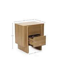 LuxenHome Mid-Century 2-Drawer Nightstand, 23.6'' Engineered Wood Accent Table