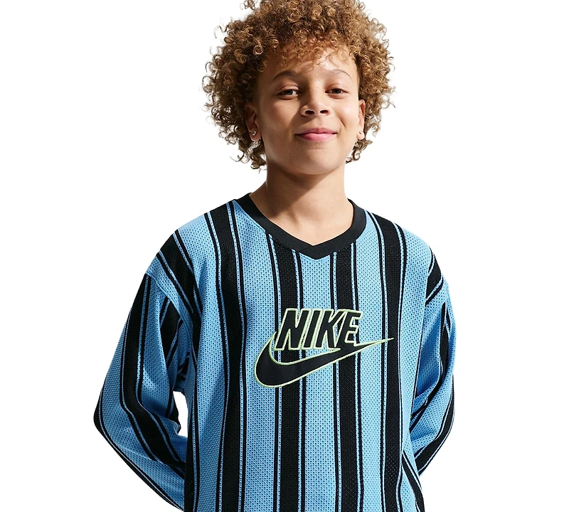 Nike Boys' 4-20 Striped Long-Sleeve Sweatshirt