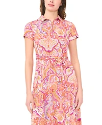 Msk Petite Collared Midi Dress