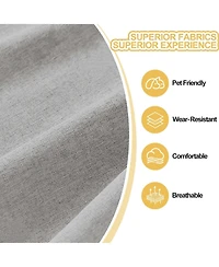 gaomon 80in Comfy Couch, 3 Seater Sofa with Metal Legs, Deep Seat Sofa with Linen Fabric Modern Sofa Couch for Living Room, Apparment, Office