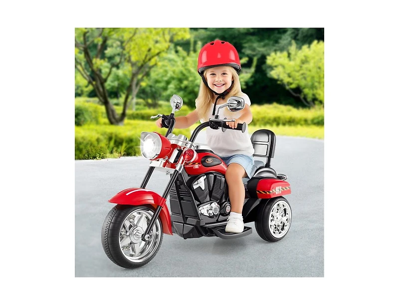 Slickblue Kids 6V Electric 3-Wheel Motorbike Ride-On with Light and Horn