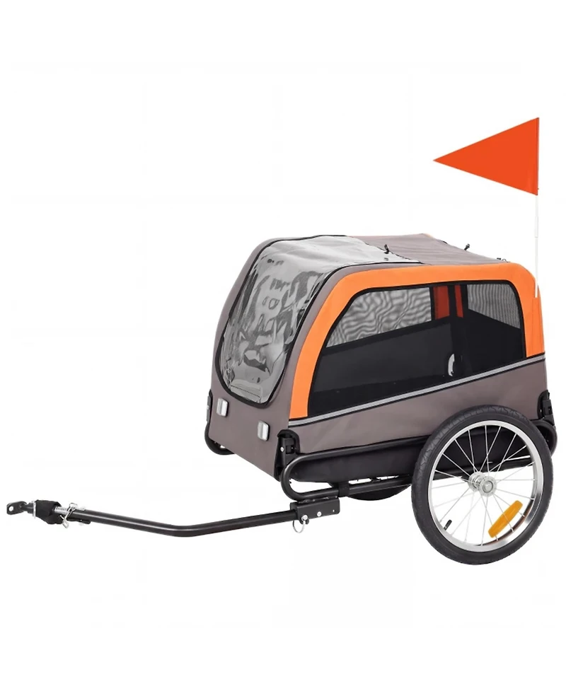 Aostirmotor Foldable Pet Bike Trailer Carrier for Dogs & Small Animals, Collapsible Bicycle Attachment