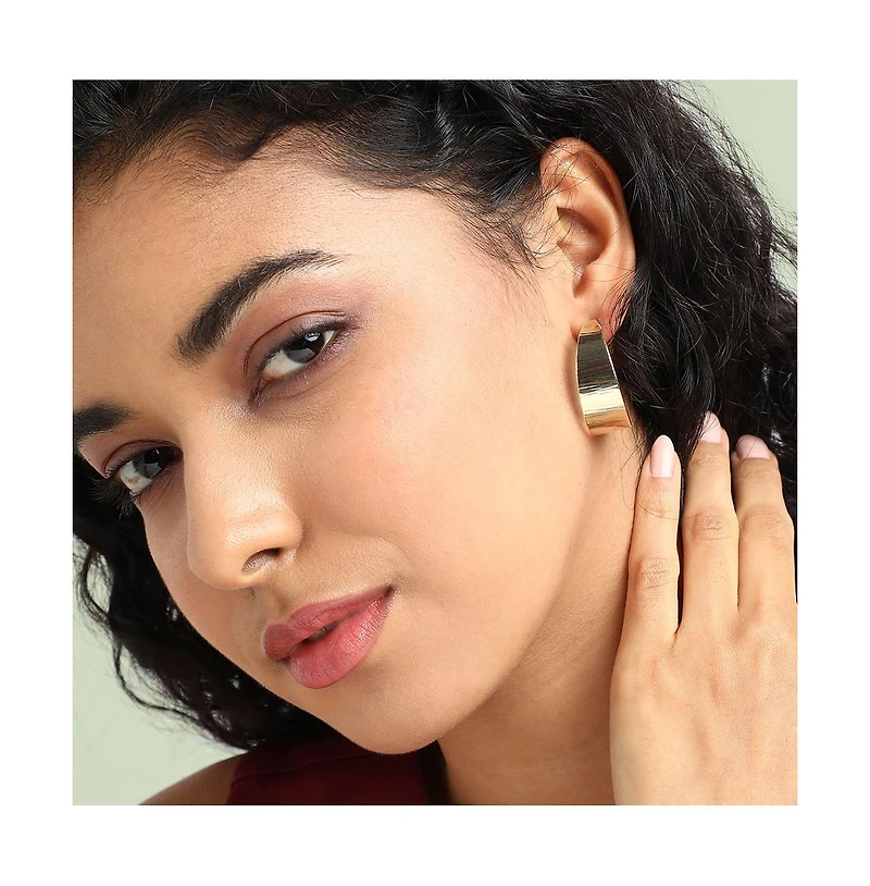 Sohi women's Minimal Midi Hoop Earrings