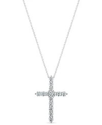 Macy's Diamond Cross Pendant Necklace (2 ct. t.w.) in 14k White Gold
