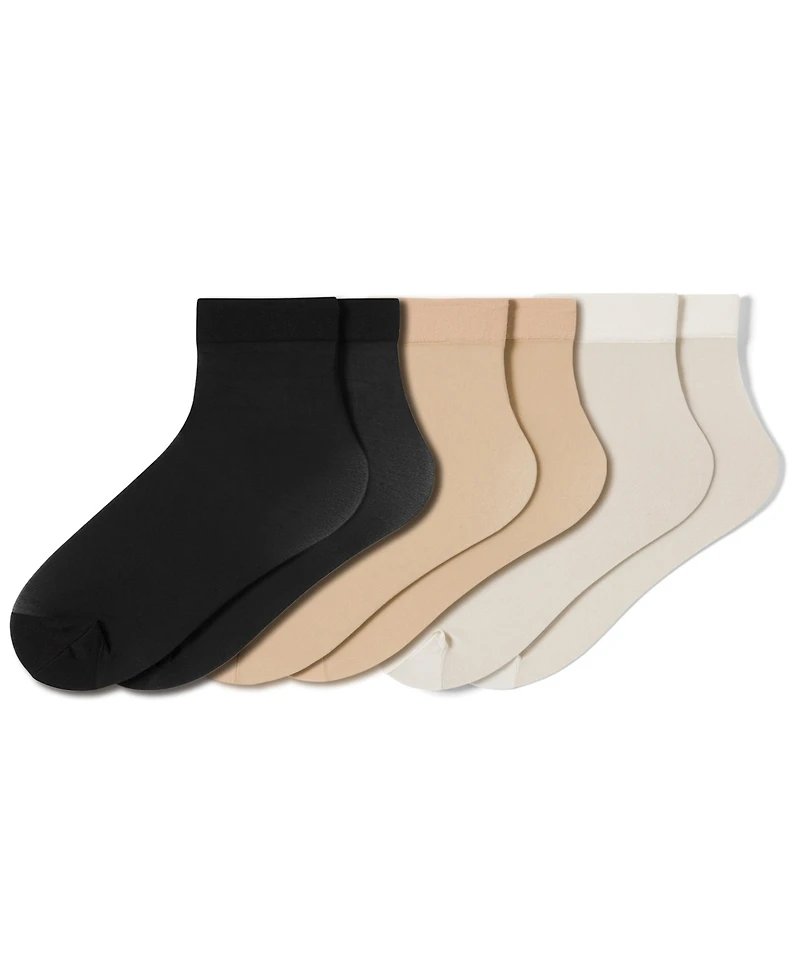 Hue Women's Sheer Anklet 3-Pack Socks
