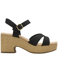 Clarks Women's Nerisa Twist Round Toe Wedge Sandals