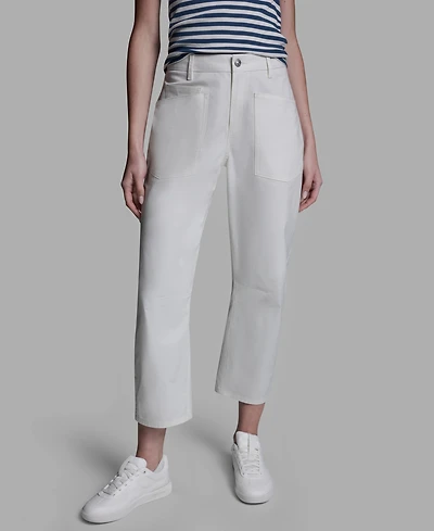 Bcbg Women's Mid-Rise Pocket Detail Barrel Pants