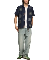 Lucky Brand Men's Novelty Camp Collar Shirt