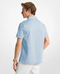 Michael Kors Men's Sleek Regular-Fit 1/4-Zip Pique Polo Shirt