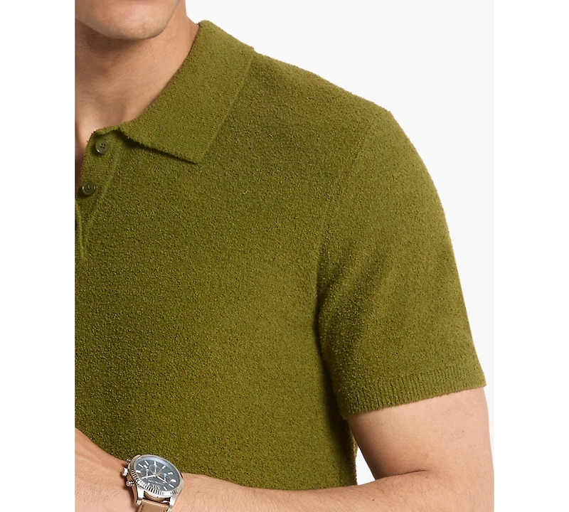 Michael Kors Men's Regular-Fit Boucle Sweater Polo Shirt
