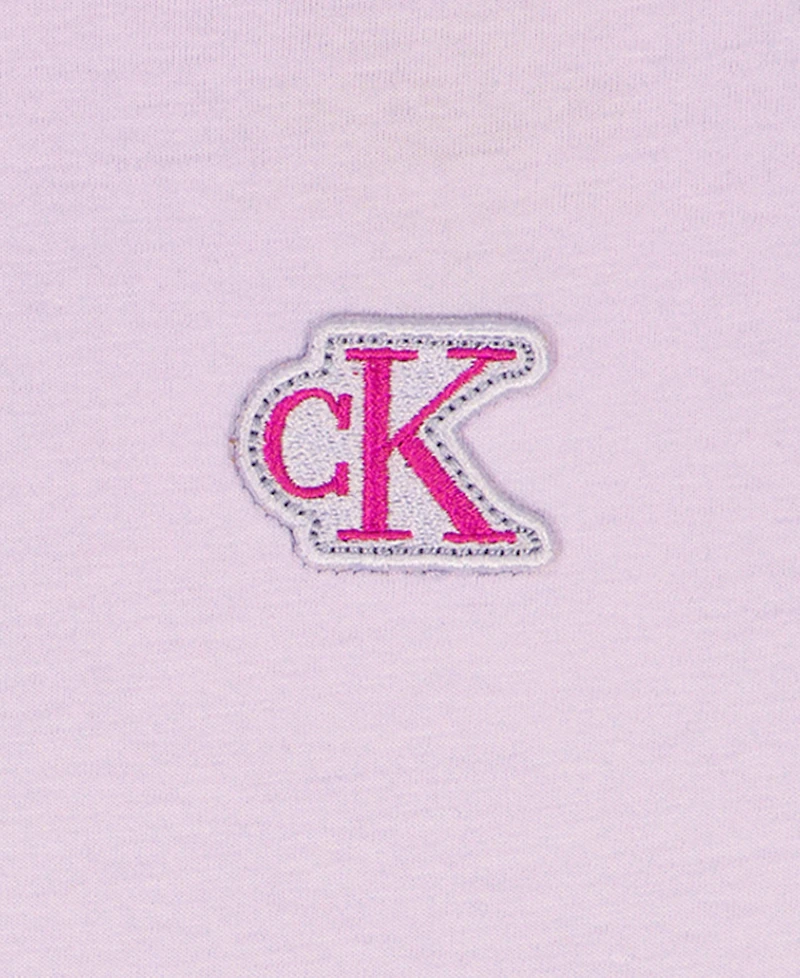 Calvin Klein Girls' 7-16 Ck Logo Pintuck Short-Sleeve T-Shirt