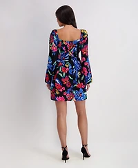 kensie Women's Printed Drapey Twill Dress