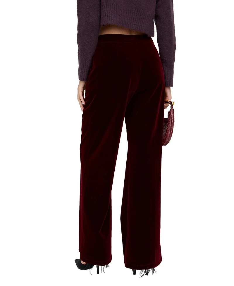 Lily and Lionel London Women's Maiden Wide Leg Velvet Trouser