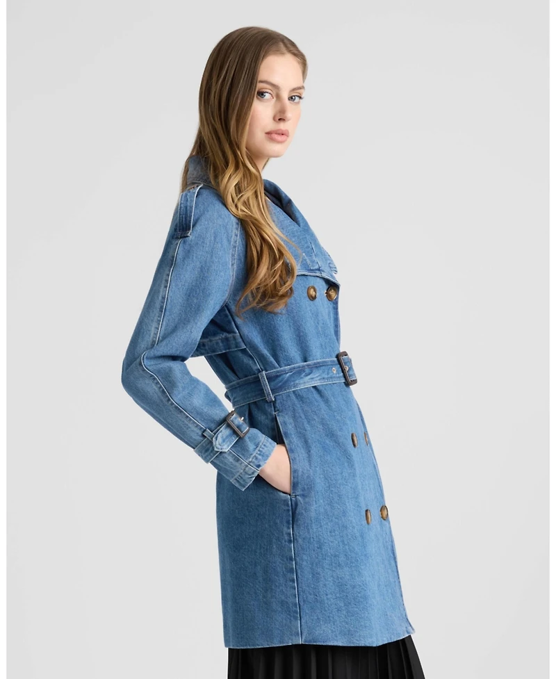 Nvlt Women's Denim Trench Coat