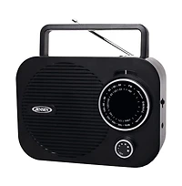 Jensen MR550BK Black Portable Am Fm Radio W/ Auxillary Input