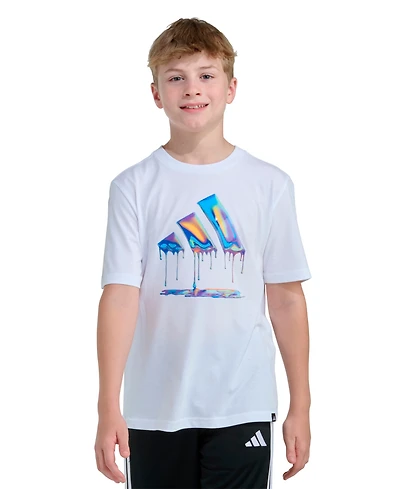 adidas Boys' 8-20 Short-Sleeve Chrome Dip Logo T-Shirt
