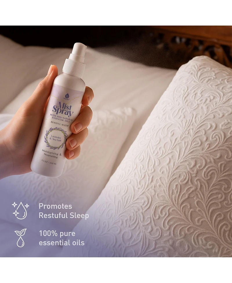 Pursonic Lavender & Sea Salt Mist Spray + 14-Pack Essential Oil Gift Set for Aromatherapy & Wellness