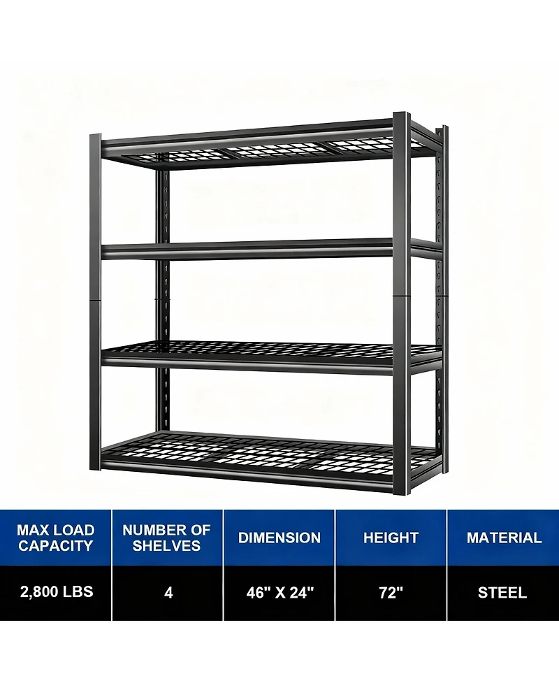 Yigii 4-Tier Adjustable Steel Shelving