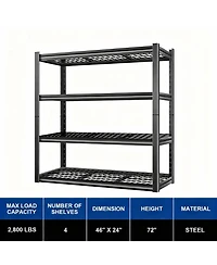 Yigii 4-Tier Adjustable Steel Shelving