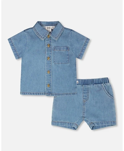 Deux par Baby Boys Chambray Top and Short Set