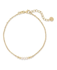 Devata Freshwater Pearl Chain Bracelet in 14K Gold, 2.0 grams.