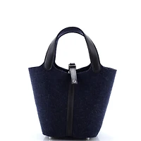 Pre-Owned HERMES Pm Picotin Lock Bag Felt with Leather