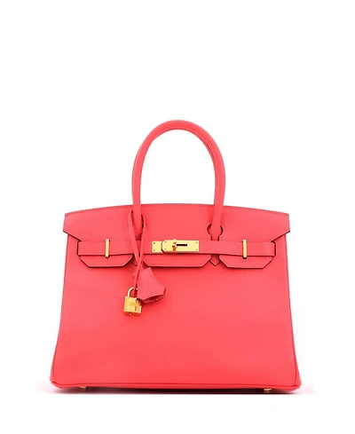 Pre-Owned HERMES Birkin 30 Handbag Red Epsom with Gold Hardware