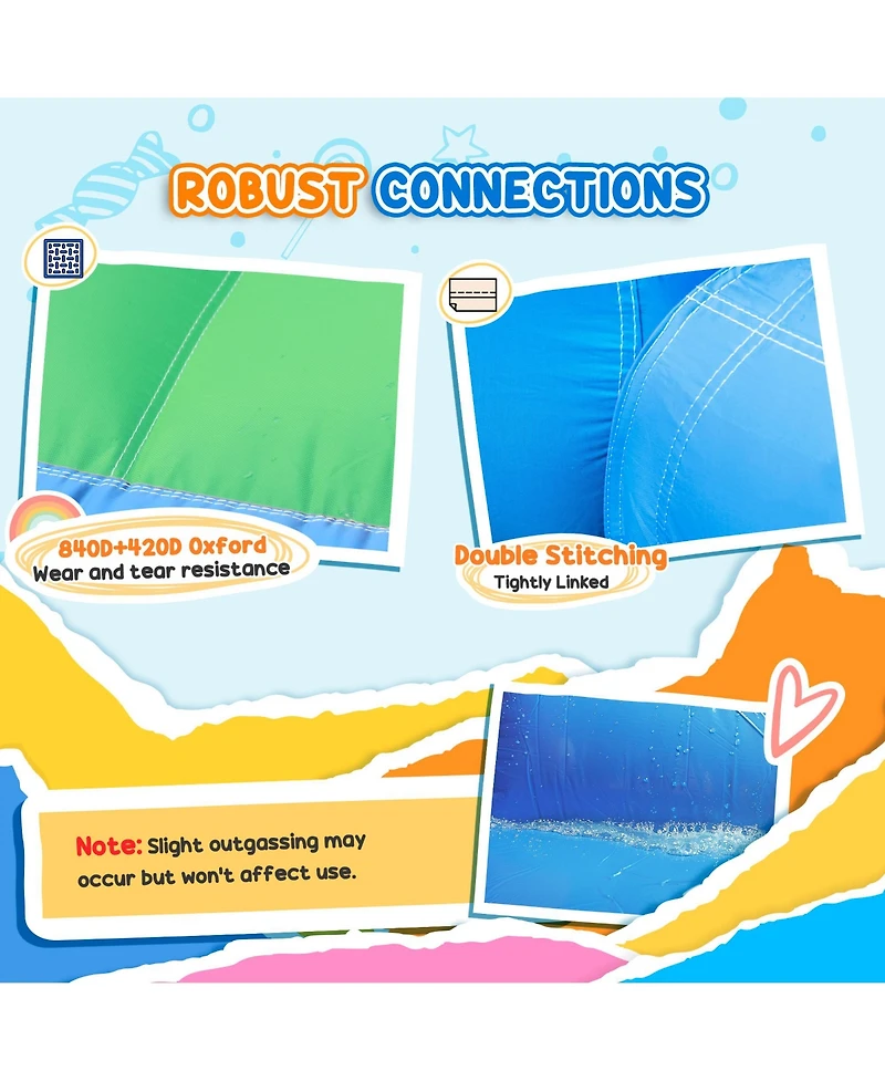 Qaba Inflatable Bounce House, 4 in 1 Bouncy Castle with Blower, Multicolor