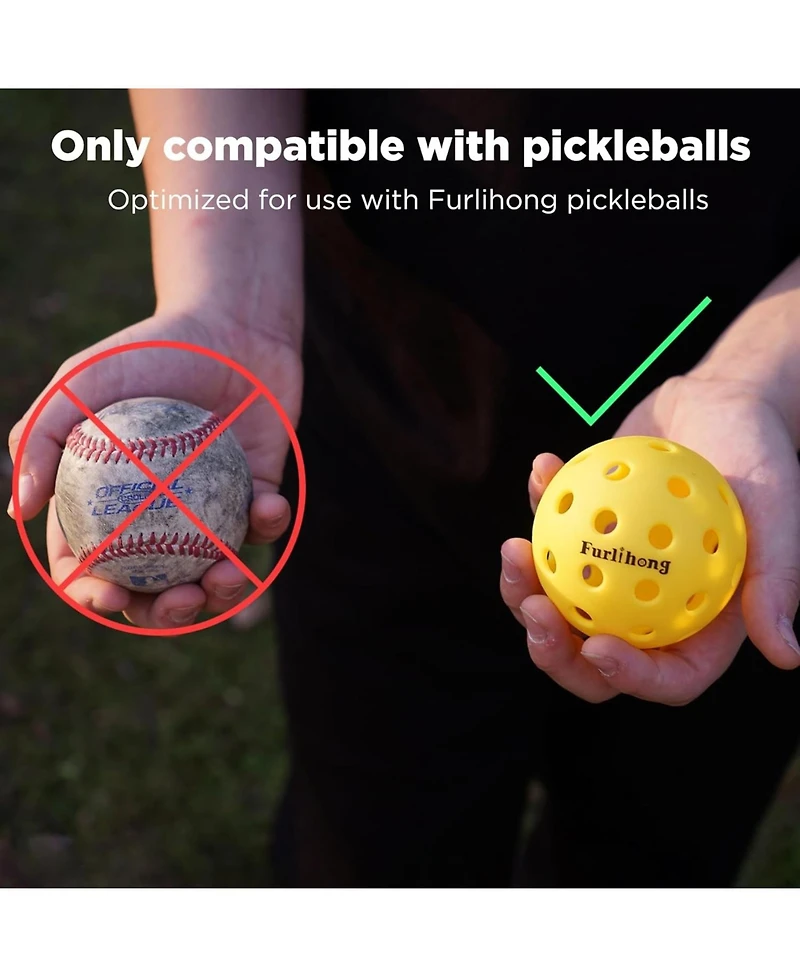 Furlihong Complete Pickleball Starter Kit with Automatic Launch Machine Ball Recycling Net Paddle
