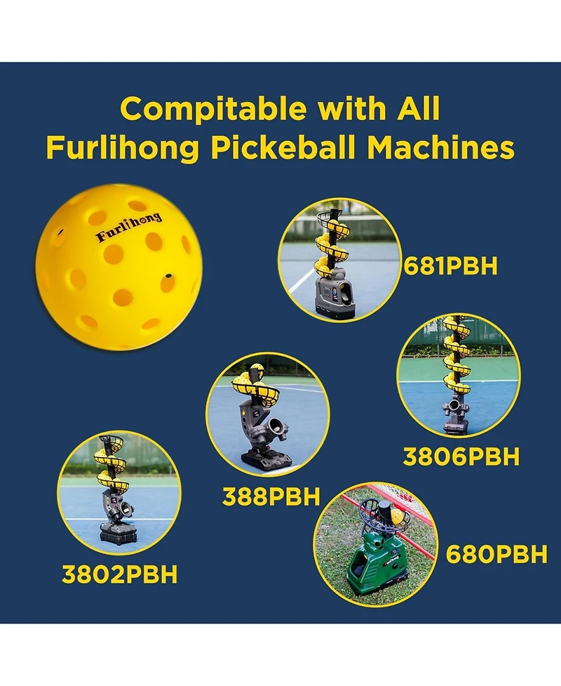 Furlihong Outdoor Pickleball Balls 16 Pack with 40 Holes Official 74mm Size Durable Practice Balls with Portable Mesh Bag for All Skill Levels