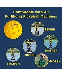 Furlihong Outdoor Pickleball Balls 16 Pack with 40 Holes Official 74mm Size Durable Practice Balls with Portable Mesh Bag for All Skill Levels