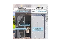 Aecojoy 8'x8' Wall Gazebo with Curtains and Mosquito Netting