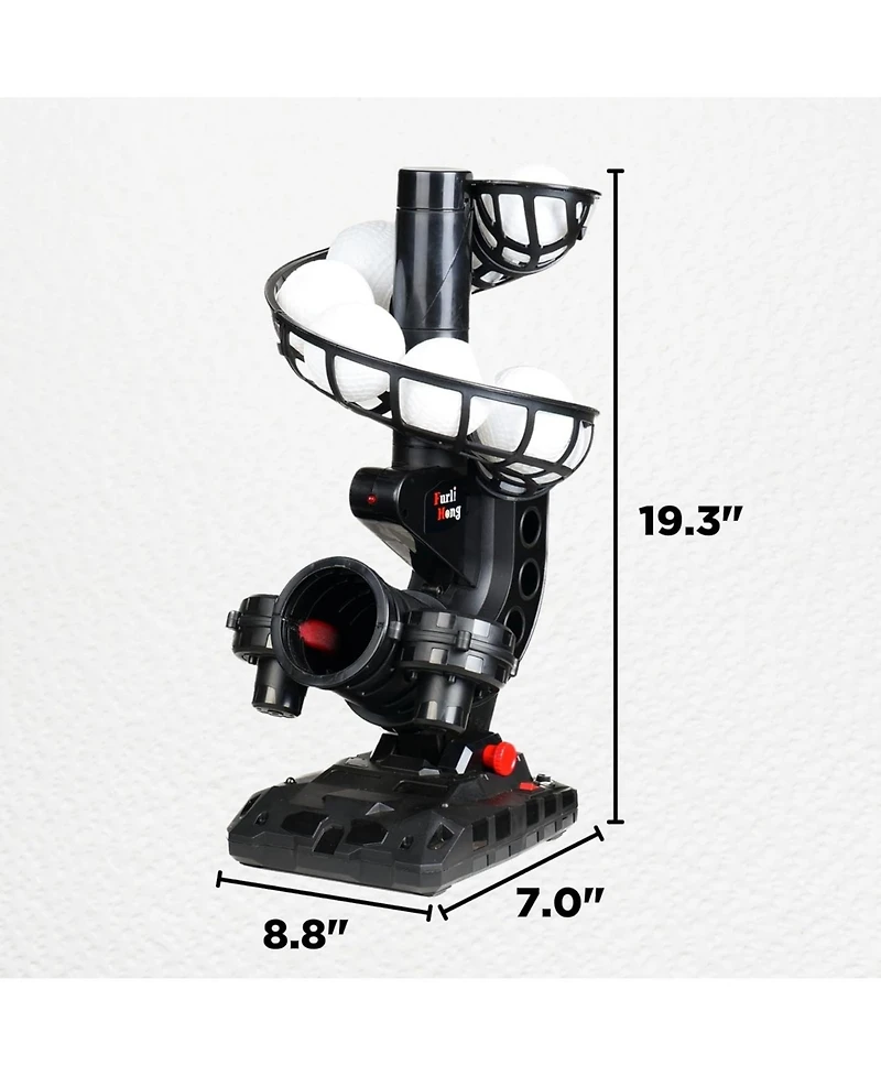 Furlihong Portable Baseball Pitching Machine with 4 Adjustable Angles and 3 Pitch Speeds Includes 9 Training Balls Battery