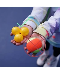 Furlihong Baseball Pitching Machine with 60 Ping Pong Balls, Adjustable Angles, Battery or Ac Powered for Hitting Accuracy