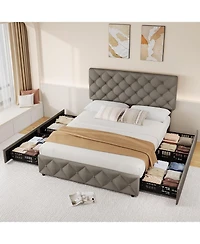 Gaomon Bed Frame with 4 Storage Drawers