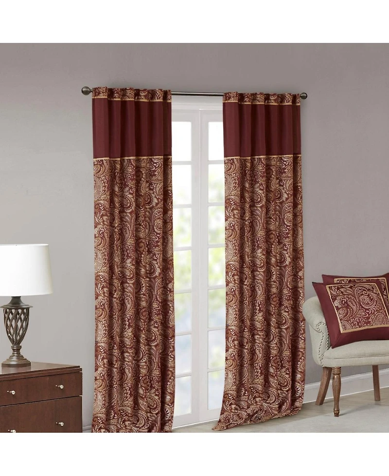 Laoties 2-Pack Faux Silk Jacquard Window Curtains.