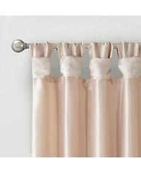Laoties Twist Tab Faux Silk Window Curtain Panel, 50" W x 84" H, Single Panel