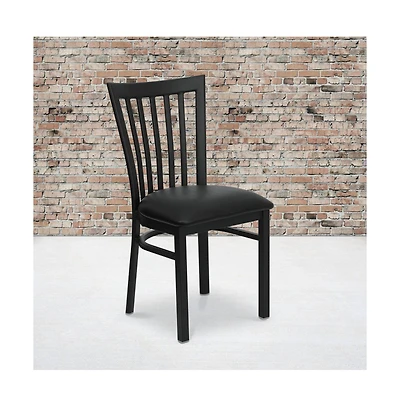 Emma+Oliver School House Metal Restaurant Dining Chair
