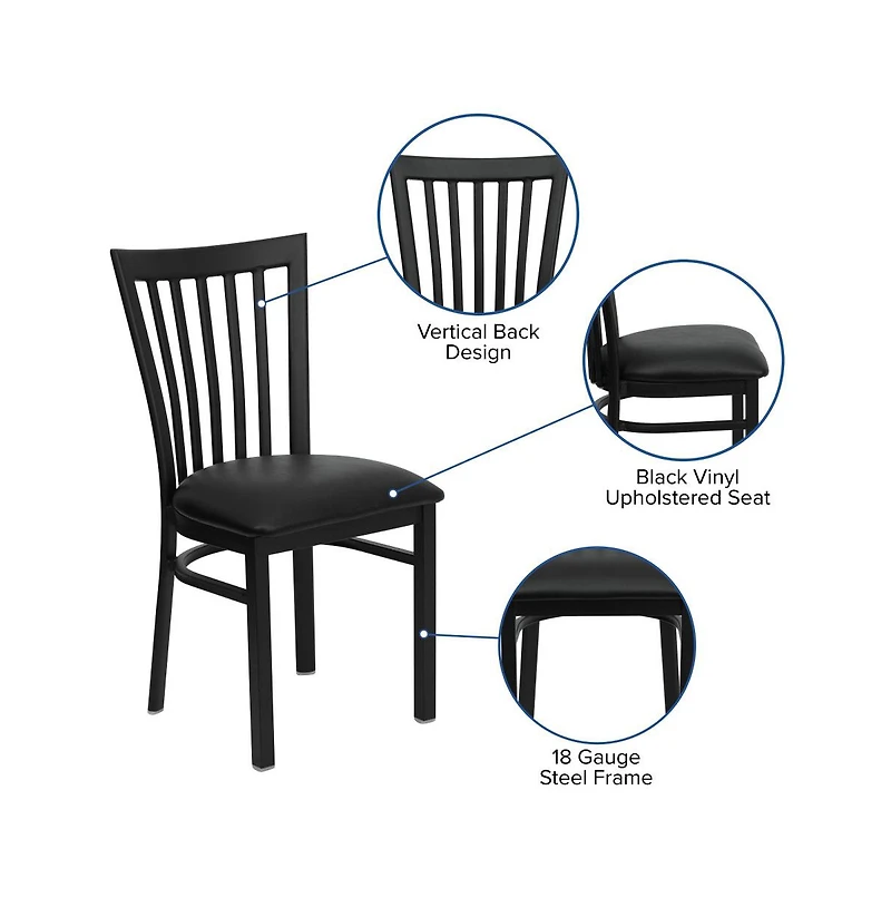 Emma+Oliver School House Metal Restaurant Dining Chair