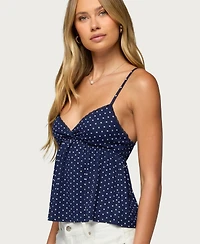 Edikted Women's Belen Polka Dot Lacey Babydoll Top