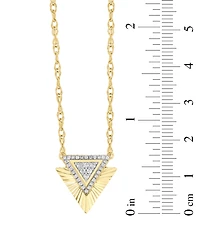 Macy's Diamond Pendant Necklace (1/5 ct. t.w.) in 10k Yellow Gold Over White Rhodium